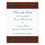 Royal Stuart Tartan Wedding Save the Date Card Invite