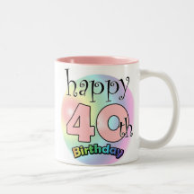 Roze Happy 40th Birthday Bekers