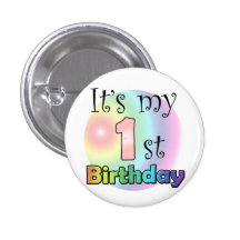 Roze It's my 1st Birthday Button