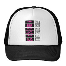RPG Ability Score (Black & Pink) Hat