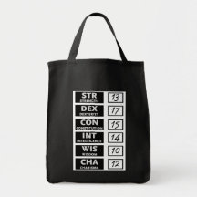 RPG Ability Score (Black & White) Bags
