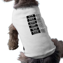 RPG Ability Score (Black & White) Doggie Tee