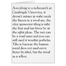 Rscheearch at Cmabrigde Uinervtisy Geretign Crad Greeting Cards