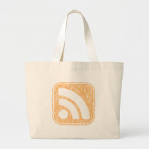 RSS Icon Button Weathered Design Tote Bags