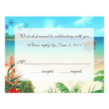 RSVP-2 Exotic Beach 4.25x5.5 Flat Note Card Invites
