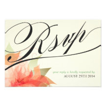 RSVP 2-Sided Autumn Orange Floral Invites