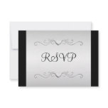 RSVP Black Silver Love Hearts All Events Custom Invitation
