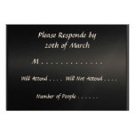 RSVP Card Black Personalized Announcements
