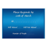 RSVP Card Blue Custom Invitations