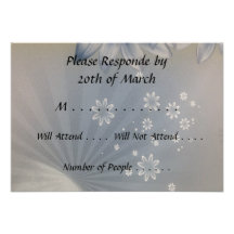 RSVP Card Blue White Flowers Custom Announcements