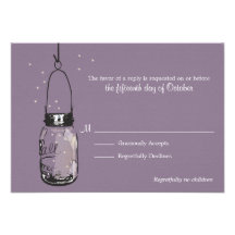 RSVP Card Fireflies & Mason Jar Invite