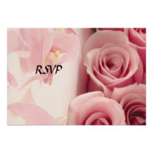 RSVP Card Pink Flowers Invitations