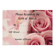 RSVP Card Pink Flowers Personalized Announcement