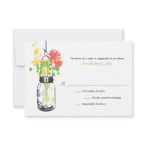 RSVP Card  Wild Flowers & Mason Jar Invitations
