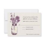RSVP Card  Wild Flowers & Mason Jar