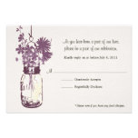 RSVP Card  Wild Flowers & Mason Jar Personalized Announcement