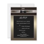 RSVP Fundraiser Formal Black Tie Bronze Pewter invitations