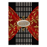 RSVP Invitation Gold Black  Birthday Anniversary