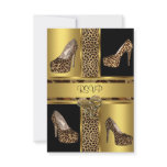 RSVP Party Hi Heel Shoes Leopard Gold invitations