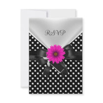 RSVP Party Spot Polka Dot  Black White Pink