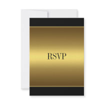 RSVP Response Card Black Gold All Events