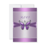 RSVP Response Card Purple Mauve Butterfly invitations