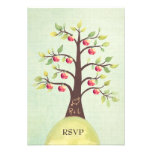 RSVP Wedding Monogram Apple Tree Carving Invite