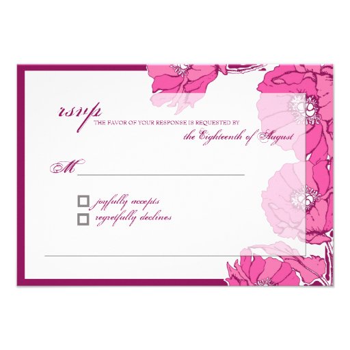 RSVP Wedding Response Card : Modern Roses Invite