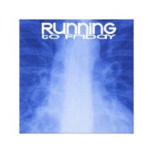 RTF Heart Art 12x12 Blue Stretched Canvas Print