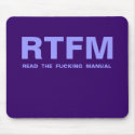 RTFM, READ  THE  FUCKING  MANUAL mousepads