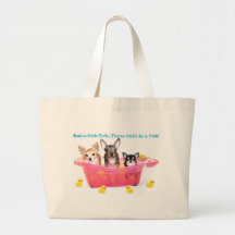 Rub a Dub Dub Three Chis in a Tub Canvas Bag