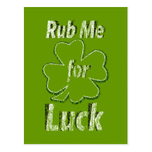 Rub me for Good Luck Postcards
