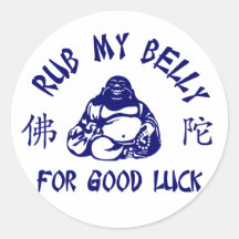 Rub my Buddha Belly for good luck Sticker