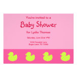 Rubber Duck Baby Girl Baby Shower Invitation