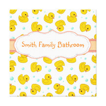 Rubber Duck Pattern Gallery Wrap Canvas