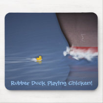 Rubber Duck Playing Chicken mousepads