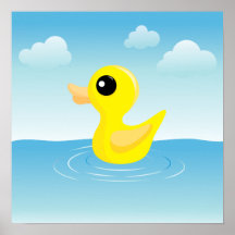 Rubber Duck Square Canvas Print