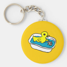Rubber ducky and baby keychain