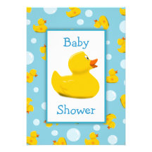 Rubber Ducky and Bubbles Theme Baby Shower Personalised Invitation