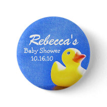 Rubber Ducky Baby Shower Button