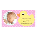 Rubber Ducky Bubble Frame New Baby Photo Cards