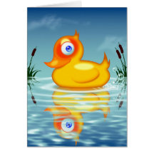 Rubber Quack Bubbles Greeting Cards