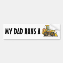 Rubber Tire Loader Construction Equipment Bumper Sticker