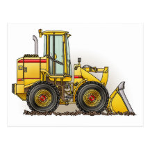 Rubber Tire Loader Construction Equipment Postcards