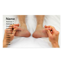 Rubbing Feet Up Business Cards