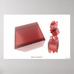 Ruby Cubesday HI-RES Digital Abstract Art Poster posters