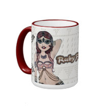 Ruby Fusion Bellydancer Art Mug Belly Dance Cup