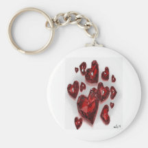 RUBY HEARTS BY LIZ LOZ KEY CHAINS