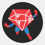 Ruby Hero Round Stickers