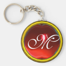 RUBY MONOGRAM ,red yellow Key Chain